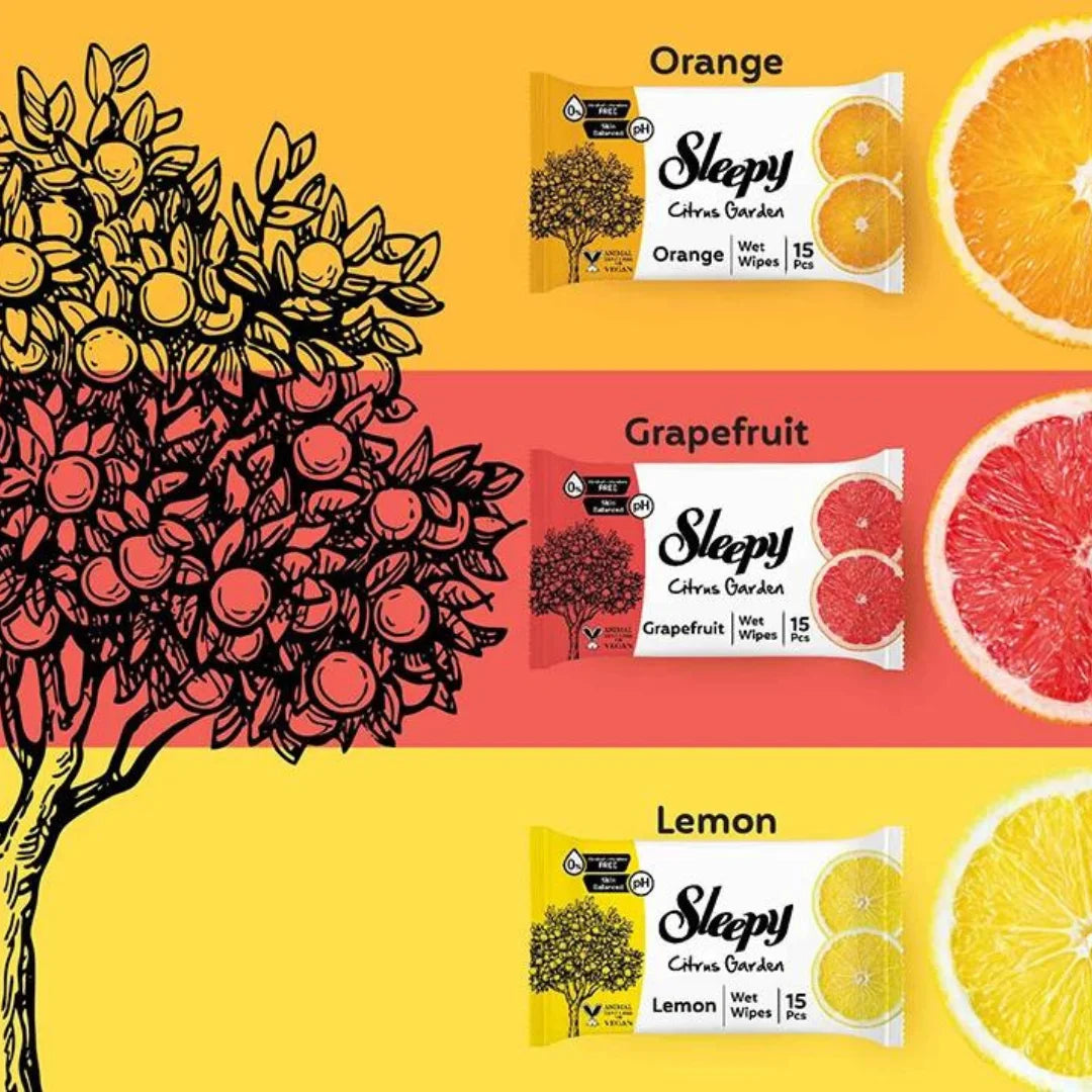 Sleepy Citrus Garden Feuchttücher - Orange/Zitrone/Grapefruit - Kaufen